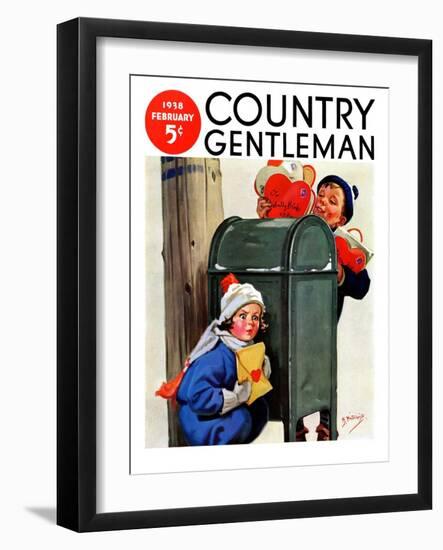 "My Secret Valentine," Country Gentleman Cover, February 1, 1938-Henry Hintermeister-Framed Giclee Print