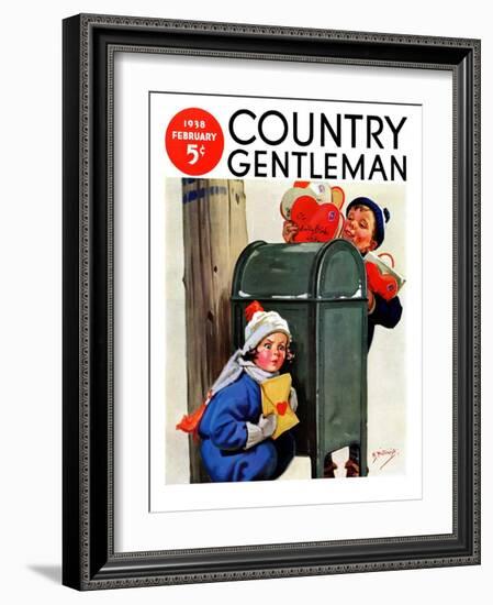 "My Secret Valentine," Country Gentleman Cover, February 1, 1938-Henry Hintermeister-Framed Giclee Print