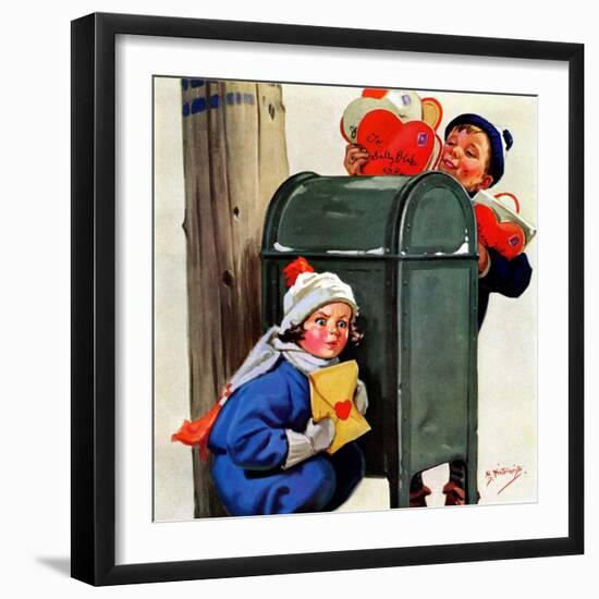 "My Secret Valentine,"February 1, 1938-Henry Hintermeister-Framed Giclee Print