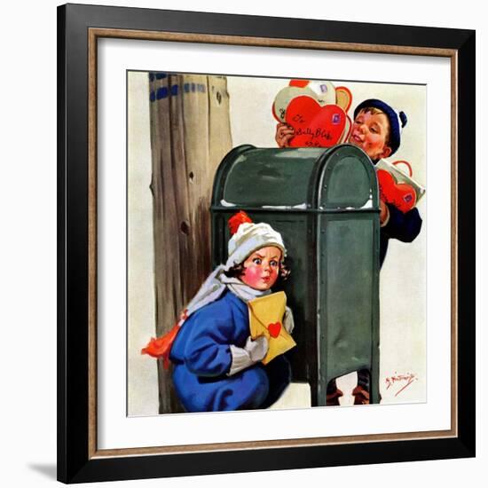 "My Secret Valentine,"February 1, 1938-Henry Hintermeister-Framed Giclee Print