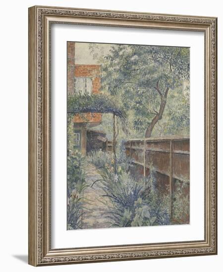 My Studio Garden, 1938 (Oil on Canvas)-Lucien Pissarro-Framed Giclee Print