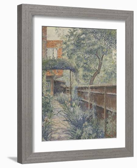 My Studio Garden, 1938 (Oil on Canvas)-Lucien Pissarro-Framed Giclee Print
