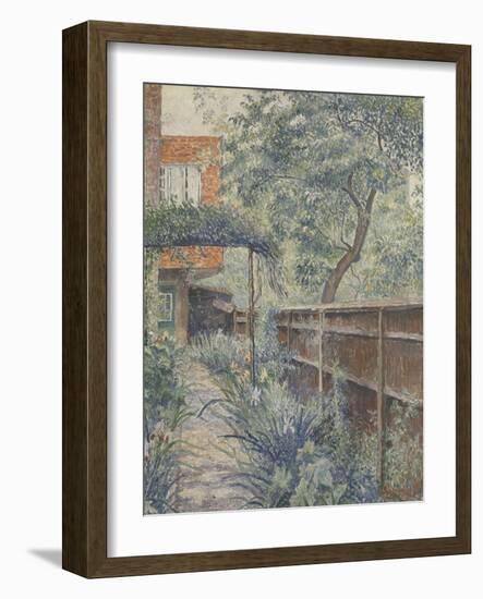 My Studio Garden, 1938 (Oil on Canvas)-Lucien Pissarro-Framed Giclee Print