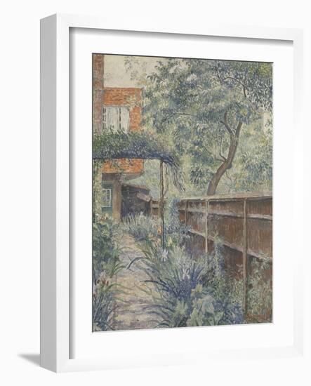 My Studio Garden, 1938 (Oil on Canvas)-Lucien Pissarro-Framed Giclee Print