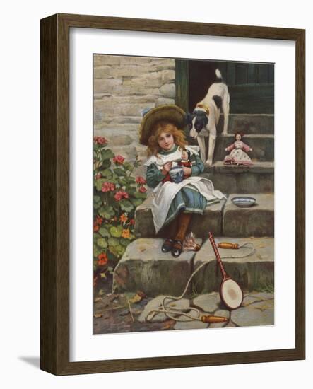 My Turn Next, 19Th Century (Colour Litho)-Richard Doyle-Framed Giclee Print