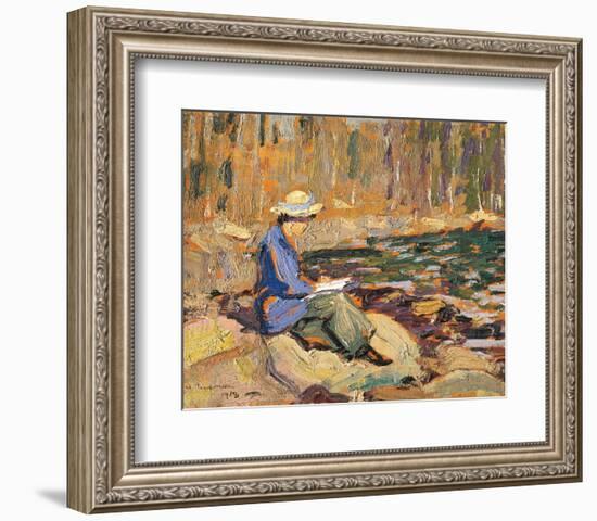 My Wife, Sackville River-Arthur Lismer-Framed Premium Giclee Print