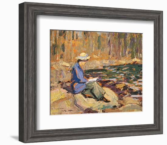 My Wife, Sackville River-Arthur Lismer-Framed Premium Giclee Print