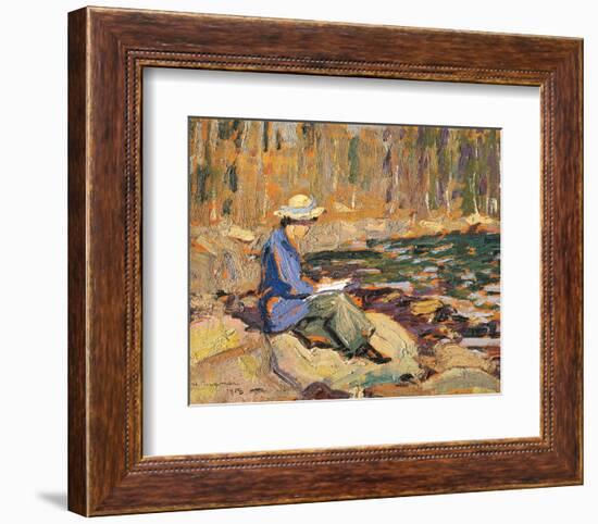 My Wife, Sackville River-Arthur Lismer-Framed Premium Giclee Print