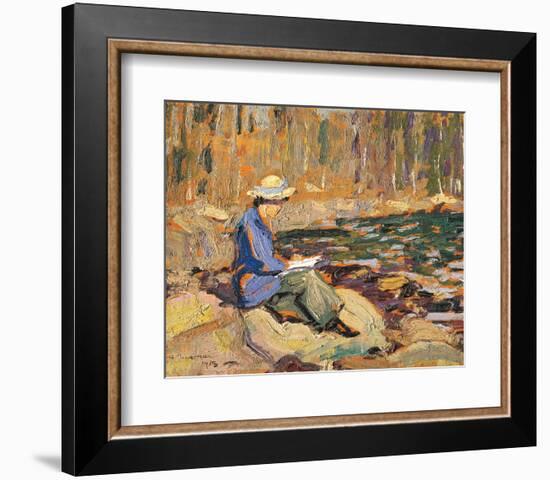 My Wife, Sackville River-Arthur Lismer-Framed Premium Giclee Print