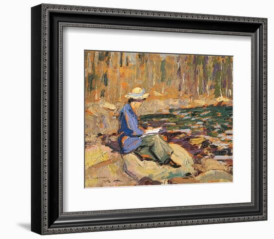 My Wife, Sackville River-Arthur Lismer-Framed Premium Giclee Print