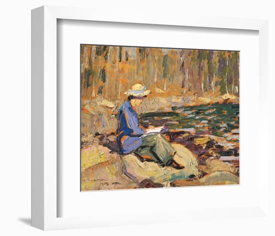 My Wife, Sackville River-Arthur Lismer-Framed Premium Giclee Print