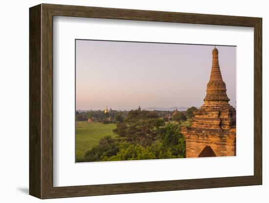 Myanmar. Bagan. Dawn over the Plains of Bagan-Inger Hogstrom-Framed Photographic Print