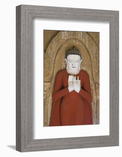 Myanmar. Bagan. Htilominlo Temple. Buddha with the Teaching Mudra-Inger Hogstrom-Framed Photographic Print