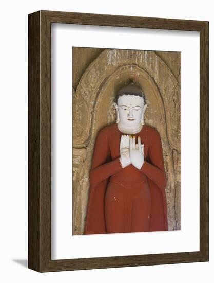 Myanmar. Bagan. Htilominlo Temple. Buddha with the Teaching Mudra-Inger Hogstrom-Framed Photographic Print