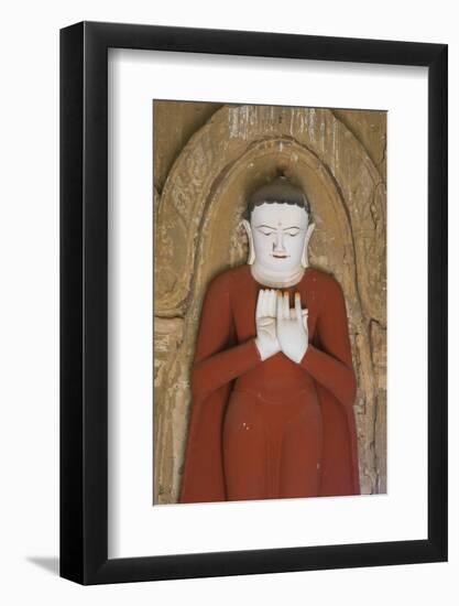 Myanmar. Bagan. Htilominlo Temple. Buddha with the Teaching Mudra-Inger Hogstrom-Framed Photographic Print