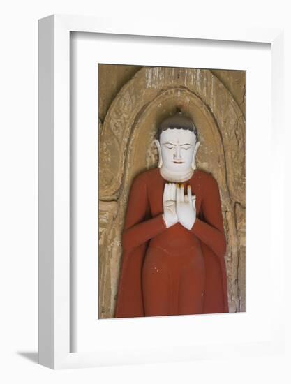 Myanmar. Bagan. Htilominlo Temple. Buddha with the Teaching Mudra-Inger Hogstrom-Framed Photographic Print
