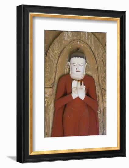 Myanmar. Bagan. Htilominlo Temple. Buddha with the Teaching Mudra-Inger Hogstrom-Framed Photographic Print