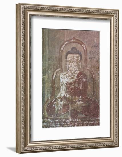 Myanmar. Bagan. Htilominlo Temple. Mural of the Buddha-Inger Hogstrom-Framed Photographic Print