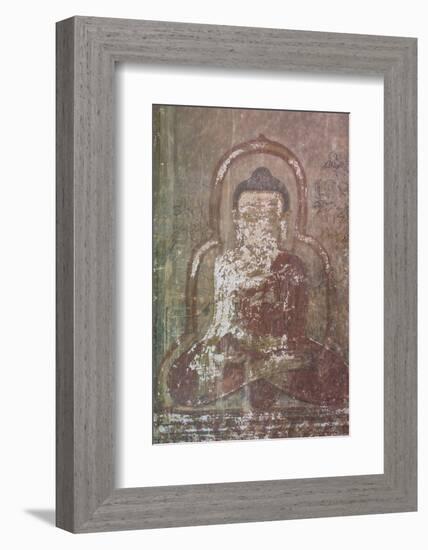 Myanmar. Bagan. Htilominlo Temple. Mural of the Buddha-Inger Hogstrom-Framed Photographic Print