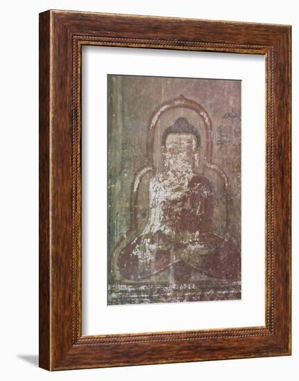 Myanmar. Bagan. Htilominlo Temple. Mural of the Buddha-Inger Hogstrom-Framed Photographic Print