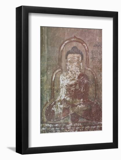 Myanmar. Bagan. Htilominlo Temple. Mural of the Buddha-Inger Hogstrom-Framed Photographic Print