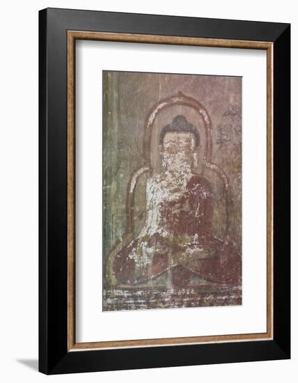 Myanmar. Bagan. Htilominlo Temple. Mural of the Buddha-Inger Hogstrom-Framed Photographic Print