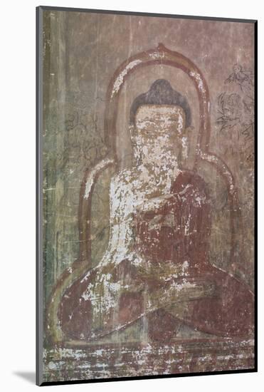 Myanmar. Bagan. Htilominlo Temple. Mural of the Buddha-Inger Hogstrom-Mounted Photographic Print