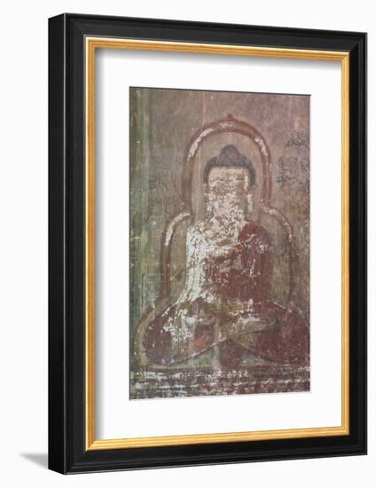 Myanmar. Bagan. Htilominlo Temple. Mural of the Buddha-Inger Hogstrom-Framed Photographic Print