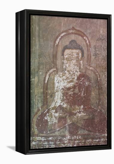 Myanmar. Bagan. Htilominlo Temple. Mural of the Buddha-Inger Hogstrom-Framed Premier Image Canvas