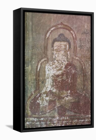 Myanmar. Bagan. Htilominlo Temple. Mural of the Buddha-Inger Hogstrom-Framed Premier Image Canvas