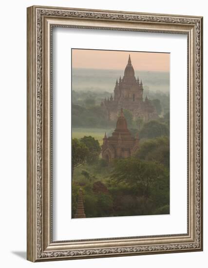 Myanmar. Bagan. Landscape of the Temples of Bagan at Sunrise-Inger Hogstrom-Framed Photographic Print