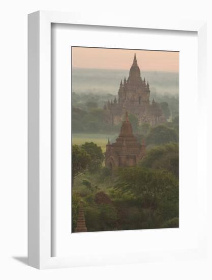 Myanmar. Bagan. Landscape of the Temples of Bagan at Sunrise-Inger Hogstrom-Framed Photographic Print