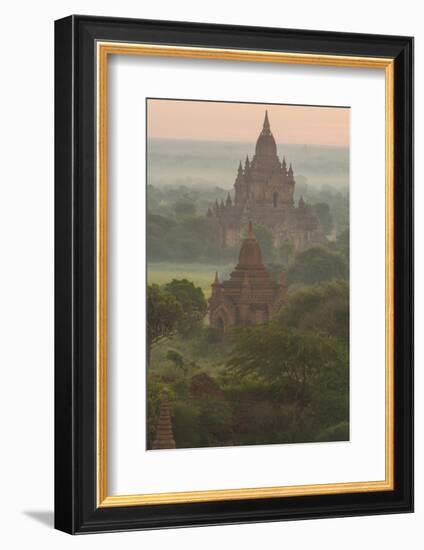 Myanmar. Bagan. Landscape of the Temples of Bagan at Sunrise-Inger Hogstrom-Framed Photographic Print