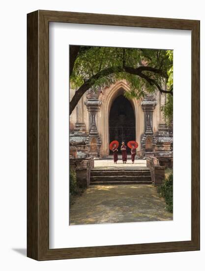 Myanmar, Bagan. Novice Monks in Front of Temple-Jaynes Gallery-Framed Photographic Print