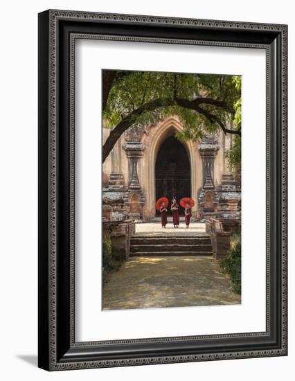 Myanmar, Bagan. Novice Monks in Front of Temple-Jaynes Gallery-Framed Photographic Print