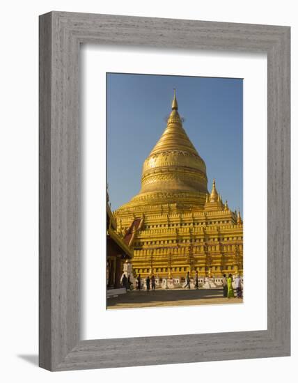 Myanmar. Bagan. Nyaung U. Shwezigon Pagoda-Inger Hogstrom-Framed Photographic Print