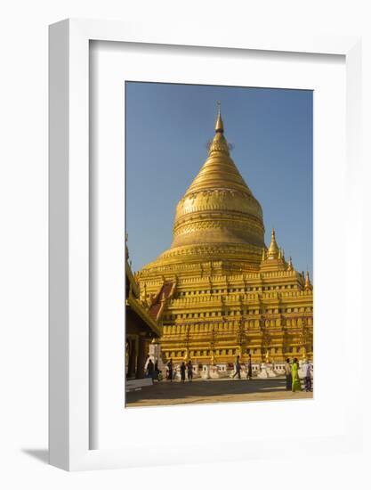 Myanmar. Bagan. Nyaung U. Shwezigon Pagoda-Inger Hogstrom-Framed Photographic Print