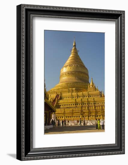 Myanmar. Bagan. Nyaung U. Shwezigon Pagoda-Inger Hogstrom-Framed Photographic Print