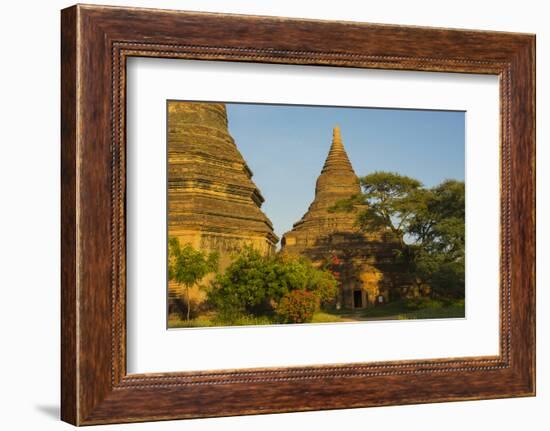 Myanmar. Bagan. Red Brick Temple Glows in the Late Afternoon Light-Inger Hogstrom-Framed Photographic Print