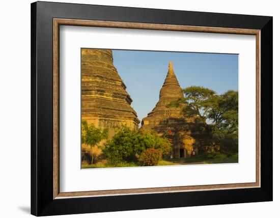 Myanmar. Bagan. Red Brick Temple Glows in the Late Afternoon Light-Inger Hogstrom-Framed Photographic Print