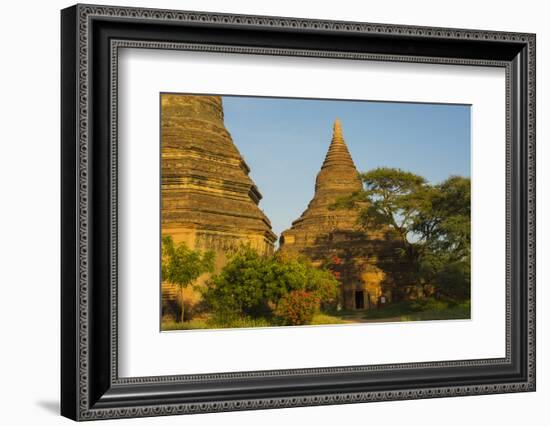 Myanmar. Bagan. Red Brick Temple Glows in the Late Afternoon Light-Inger Hogstrom-Framed Photographic Print