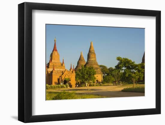 Myanmar. Bagan. Red Brick Temple Glows in the Late Afternoon Light-Inger Hogstrom-Framed Photographic Print