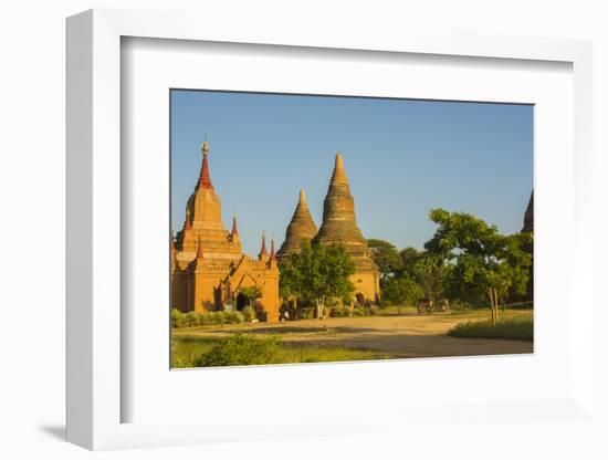 Myanmar. Bagan. Red Brick Temple Glows in the Late Afternoon Light-Inger Hogstrom-Framed Photographic Print