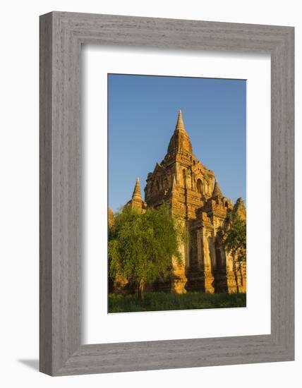 Myanmar. Bagan. Red Brick Temple Glows in the Late Afternoon Light-Inger Hogstrom-Framed Photographic Print