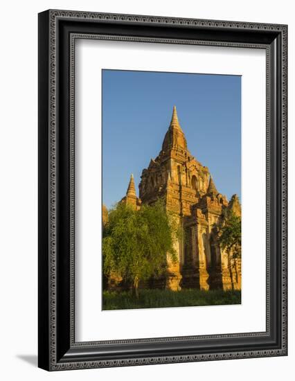 Myanmar. Bagan. Red Brick Temple Glows in the Late Afternoon Light-Inger Hogstrom-Framed Photographic Print