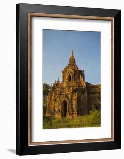 Myanmar. Bagan. Red Brick Temple Glows in the Late Afternoon Light-Inger Hogstrom-Framed Photographic Print