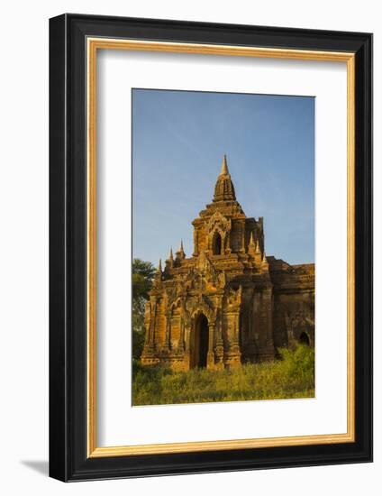 Myanmar. Bagan. Red Brick Temple Glows in the Late Afternoon Light-Inger Hogstrom-Framed Photographic Print