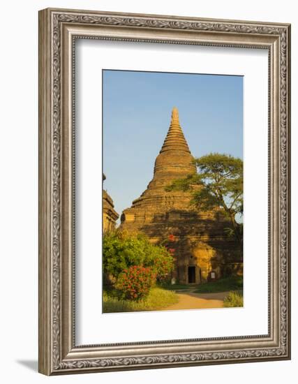 Myanmar. Bagan. Red Brick Temple Glows in the Late Afternoon Light-Inger Hogstrom-Framed Photographic Print