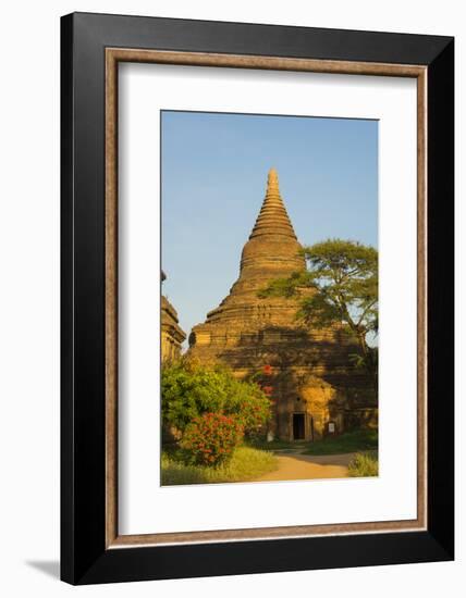 Myanmar. Bagan. Red Brick Temple Glows in the Late Afternoon Light-Inger Hogstrom-Framed Photographic Print