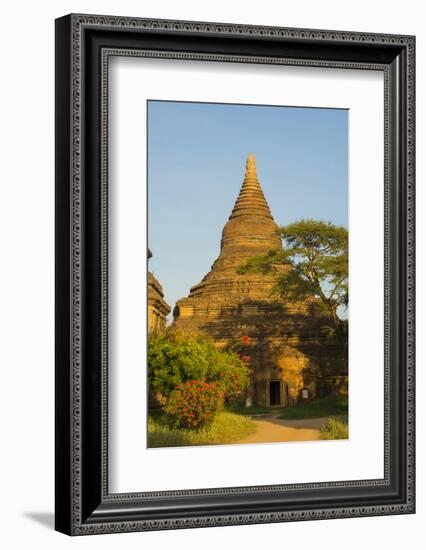 Myanmar. Bagan. Red Brick Temple Glows in the Late Afternoon Light-Inger Hogstrom-Framed Photographic Print